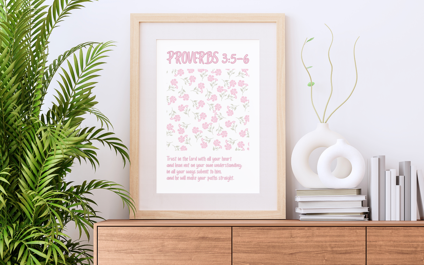 Pink Proverbs Bible Verse Wall Art | Christian Digital Prints | Christian Home Decor