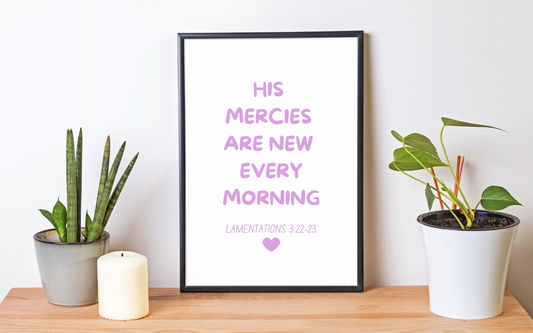 Lamentations Bible Verse Wall Art | Christian Digital Prints | Christian Wall Decor