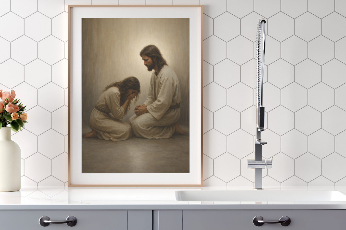 Jesus Meets You in the Brokenness - Digital Artwork